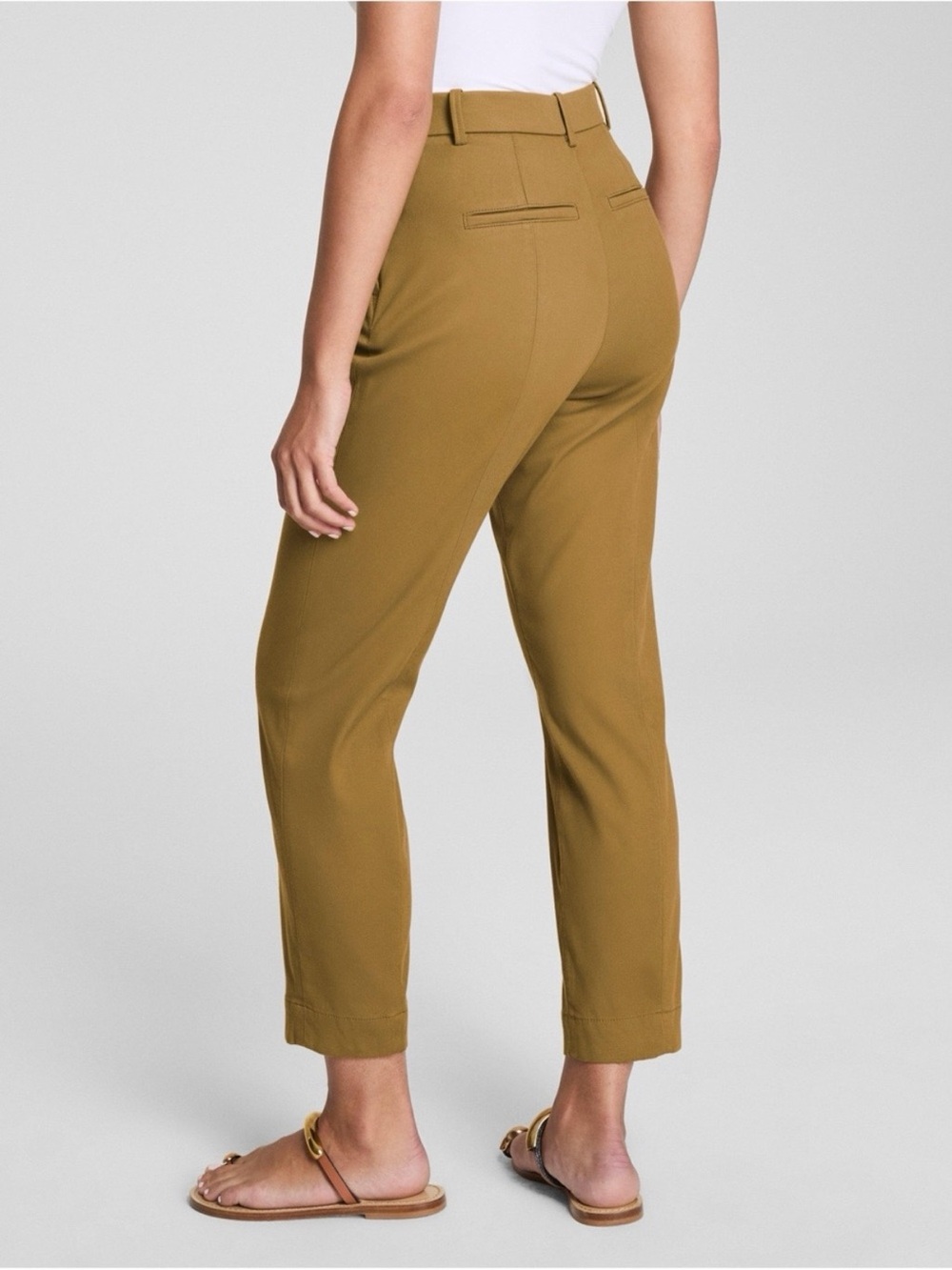 SPANX supersmooth® Stretch Twill Straight Pant in Flax Women's Size Large - Picture 3 of 14